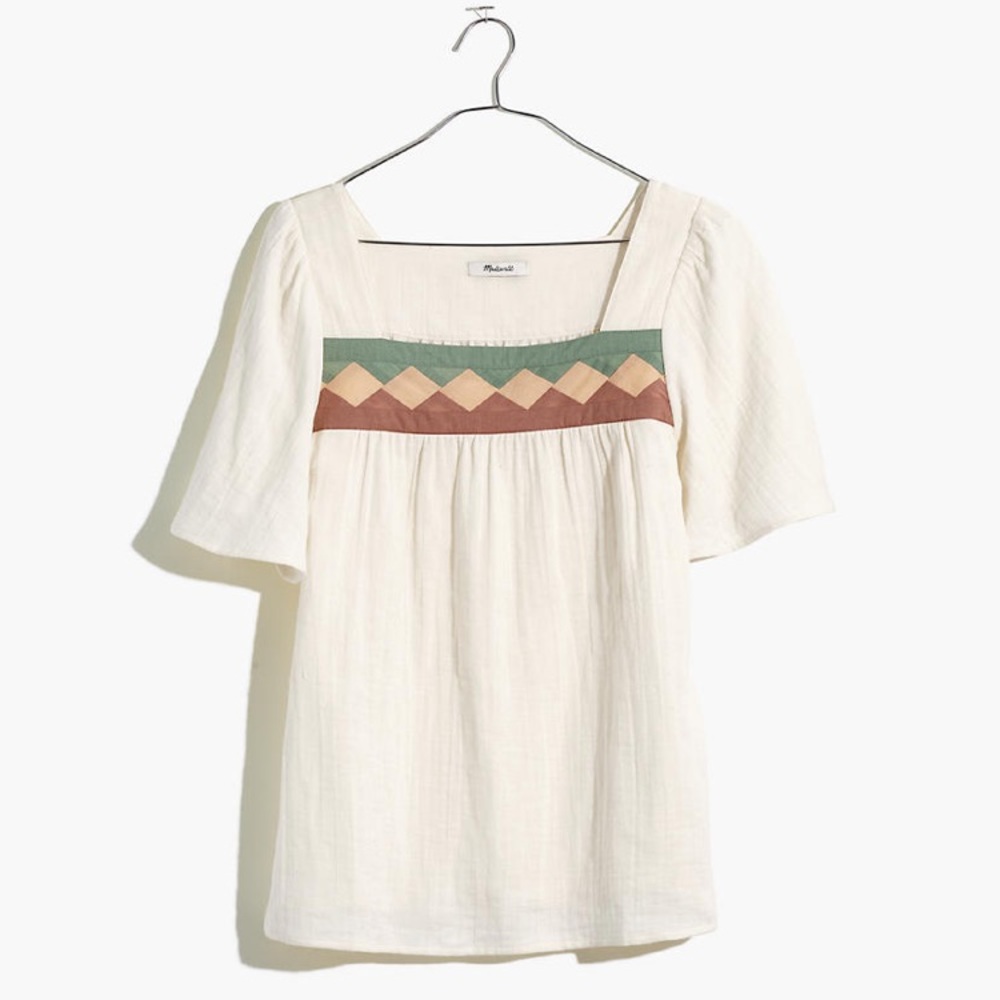 Madewell Square Neck Puff-sleeve Blouse